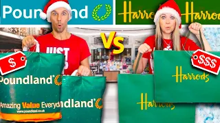 POUNDLAND vs HARRODS Christmas SHOPPING 🎁  CHEAP vs EXPENSIVE