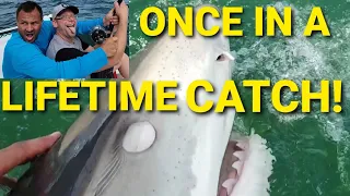 Shark Fishing Battle - Massive 1000lb Tiger Shark caught while Bottom Fishing in the Gulf Shark Week