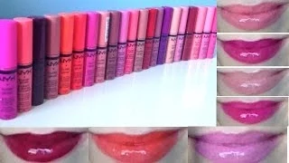 NYX Butter Gloss - 21 Lip Swatches (NEW SHADES) 2014 - Beautywithemilyfox