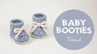 How To Make a Cute and Easy Baby Booties - Winter Snowflake | Croby Patterns