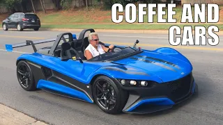 Cars leaving OKC Coffee and Cars - August 2018 - OKC Coffee and Cars 7th Anniversary