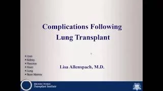 Post Lung Transplant Complications 09162016