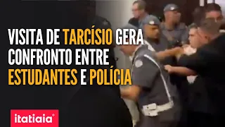 POLÍCIA ENTRA EM CONFRONTO COM ESTUDANTES DA USP DURANTE VISITA DE TARCÍSIO