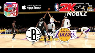 NBA 2K21 Mobile Full Gameplay - Lakers vs Nets - Ultra High Graphics, Hall of Fame, Spectator (iOS)