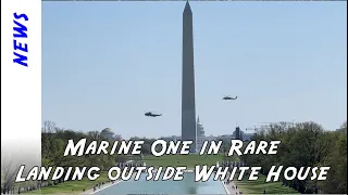 Marine One in rare special landing on the Ellipse as White House landing zone unavailable.