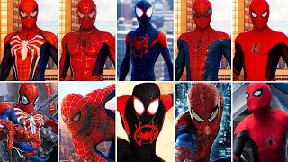 All Suits in Spider-Man Remastered & Miles Morales PS5 w/All DLC (Side by Side)