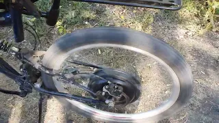 Тест  свободного наката мотор-колеса 1500 W (Ватт)