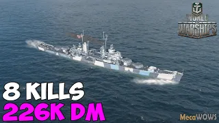 World of WarShips | Seattle | 8 KILLS | 226K Damage - Replay Gameplay 4K 60 fps