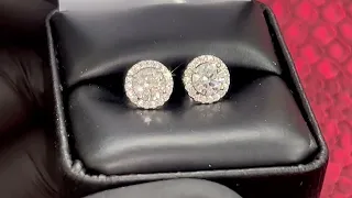 Top Quality Halo Earrings VVS Clarity Moissanite