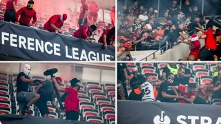 Ugly Scenes! OGC Nice vs Koln Fans fight in crowd after riots broke Out violent clashes Between Fans