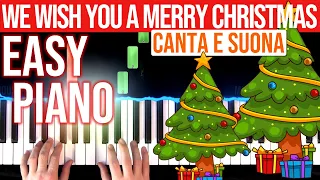 We Wish You a Merry Christmas - EASY PIANO Tutorial - BPM 90 - 60 - 75 - Free Sheet Music 🎹video 4K🤙