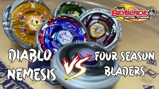 Classic Beyblade Battles! | Diablo Nemesis vs Four Season Bladers