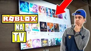 JOGAMOS ROBLOX NA TV DE 80 POLEGADAS! FUNCIONOU ?