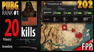 PUBG Rank 1 - Croopadoop 20 kills [NA] SOLO FPP - PLAYERUNKNOWN'S BATTLEGROUNDS #202