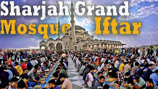 Big IFTAR At Sharjah Grand Mosque UAE |  Iftar Cannon Ramadan 2024 4K #sharjahmosque