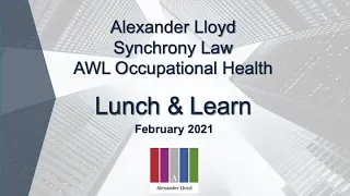 Alexander Lloyd HR Webinar  - Supporting employee mental health during the pandemic and lockdown.