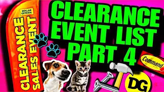 PET! AUTO! & MORE! DOLLAR GENERAL CLEARANCE EVENT LIST