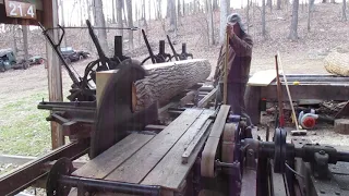 Saw Milling Popular On A Old Handset Circular Frick Sawmill #278