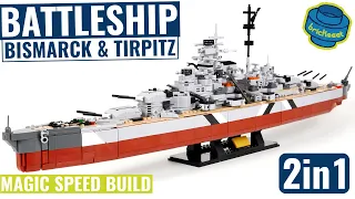 Can Sluban beat COBI? 2in1 Battleship Bismarck & Tirpitz - Sluban B1102 (Speed Build Review)