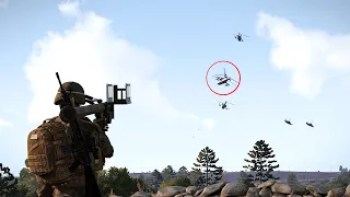 Ukranian "Stinger" vs Russian Helicopters | Russian KA-52 destroyed by AA #arma3