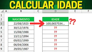 Como Calcular Idade no Excel, Calcular Validade | Anos, Meses ou Dias | Função DataDif e Hoje