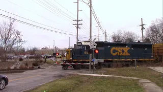 CSX L418 (CSX 4436) Shove-move on the AMES Siding at Elmore Street in Crawfordsville, Indiana