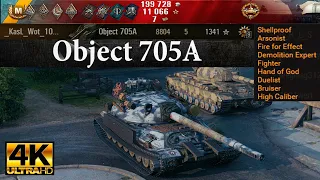 Object 705A video in Ultra HD 4K🔝 8804 dmg, 2740 block, 5 kills, 1341 e🔝 World of Tanks ✔️