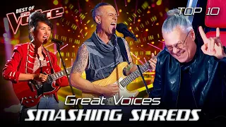Amazing Voices with Astounding GUITAR SOLOs on The Voice | Top 10