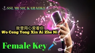 Wo Ceng Yong Xin Ai Zhe Ni~ 我曾用心爱着你 🎼🎵🎼 karaoke (female 🎤)