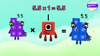 Numberblocks 5.5 decimal multiplication | 5.5 times table | learn to count ‎@preschoollearning110