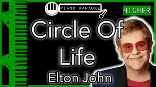 Circle Of Life (HIGHER +3) - Elton John - Piano Karaoke Instrumental