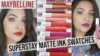 *NEW* Maybelline Superstay Matte Ink Swatches & Review | All 13 Shades | Anubha