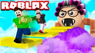 ROBLOX OBBY ESCAPE GRANDMAS HOUSE! with MY LITTLE BROTHER