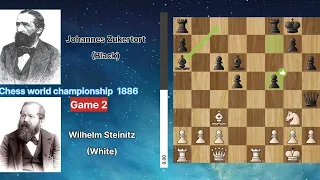 chess world championship 1886 | Johannes Zukertort vs Wilhelm Steinitz  2 brilliant moves