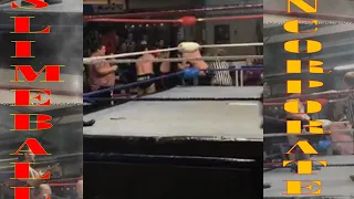 College kid jumps rail at wrestling show (Slimeball Incorporated Debut)
