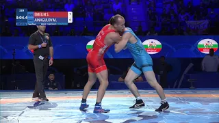 1/2 GR - 60 kg: S. EMELIN (RUS) v. M. AINAGULOV (KAZ)