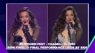 Eurovision 2022 - Spain 🇪🇸 - Chanel - SloMo [SEMI AND FINAL LIVE PERFORMANCE - SIDE BY SIDE]