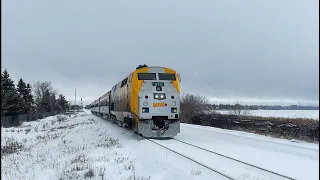 VIA Trains around Fallowfield Station Jan 13 2024