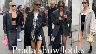 Prada fashion show 2023/2024 Guests arriving and exiting #streetstyle #fashionweek #vogue #fierce