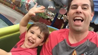 Whole Family on the Dumbo Ride at Magic Kingdom