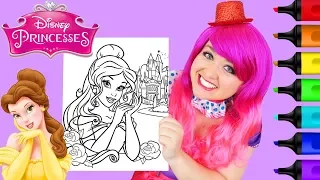 Coloring Belle Disney Princess Castle Coloring Page Prismacolor Markers | KiMMi THE CLOWN