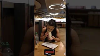 FASTEST ever time to eat a LARGE BURRITO 🌯 #burrito #fastfood #foodchallenge