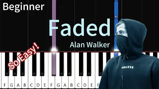 Faded | Alan Walker | Easy piano tutorial | 簡單鋼琴入門