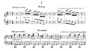 Johannes Brahms - WoO 1, 21 Hungarian Dances (Piano, 4 hands) (Katsaris, Mercier)