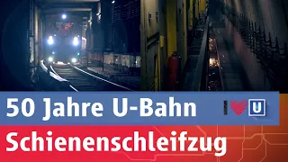 Mit dem Schienenschleifzug unterwegs im U-Bahn-Tunnel