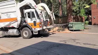 South Tahoe Refuse - 44 & 35 peterbilt Heil Front Loaders garbage packing on a lot of garbage!