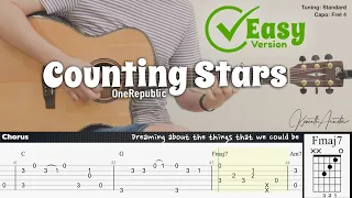 Counting Stars (Easy Version) - OneRepublic | Fingerstyle Guitar | TAB + Chords + Lyrics