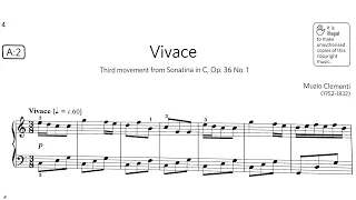 Grade 3 A2: Vivace by Muzio Clementi ABRSM 2023-24 Piano