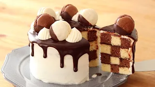 Chocolate chess board cake