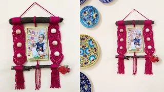 Easy DIY Macrame Photo Frame Wall Decor | Step-by-Step Macrame Wall Hanging Photo Frame Guide